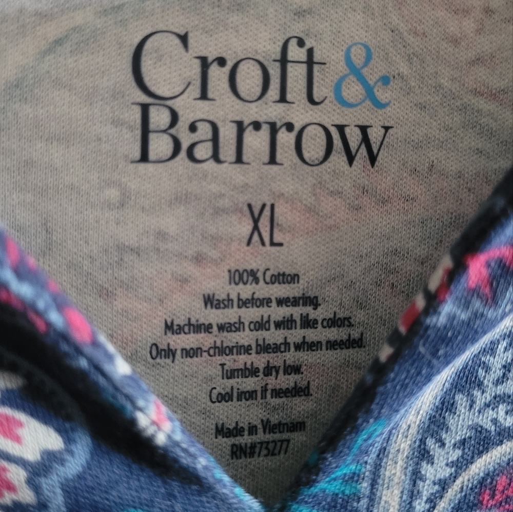 Croft & Barrow paisley print cotton tunic top Women's XL - Picture 2 of 6
